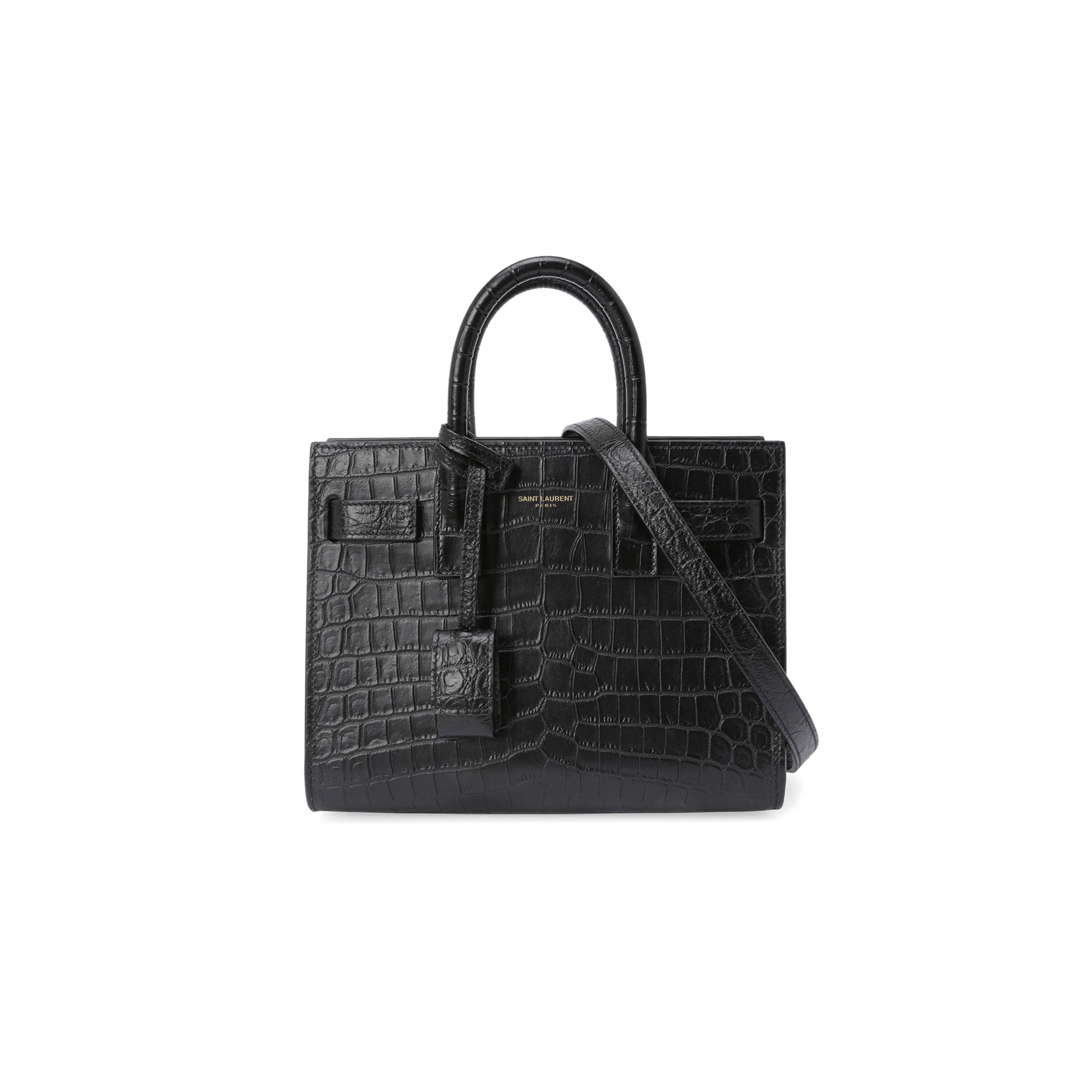 YSL SAC DE JOUR IN CROCODILE-EMBOSSED LEATHER-NANO 392035DZEAW1000 (22*18*10.5cm)